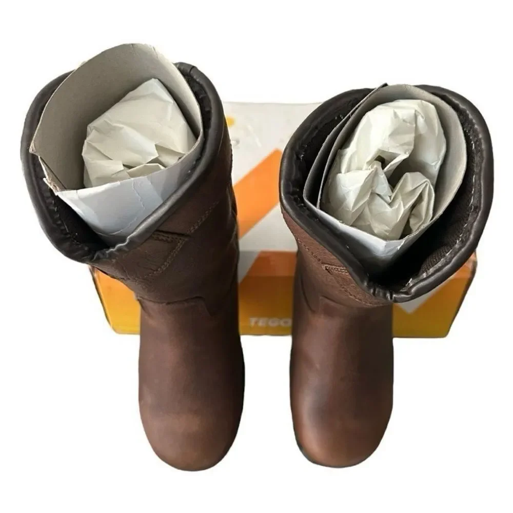 TegoPro Composite Toe Waterproof Slip Resistant Wellington Work Boot Brown 5